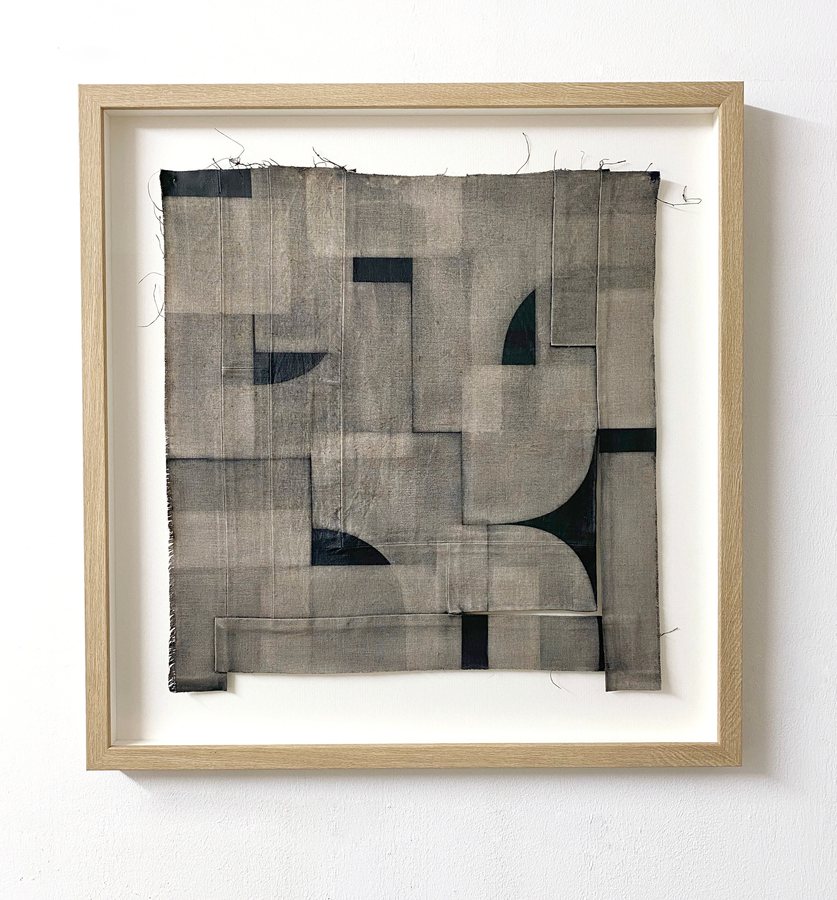 Ink Relic 12, 2024, Handmade Oak Gall Ink on Linen