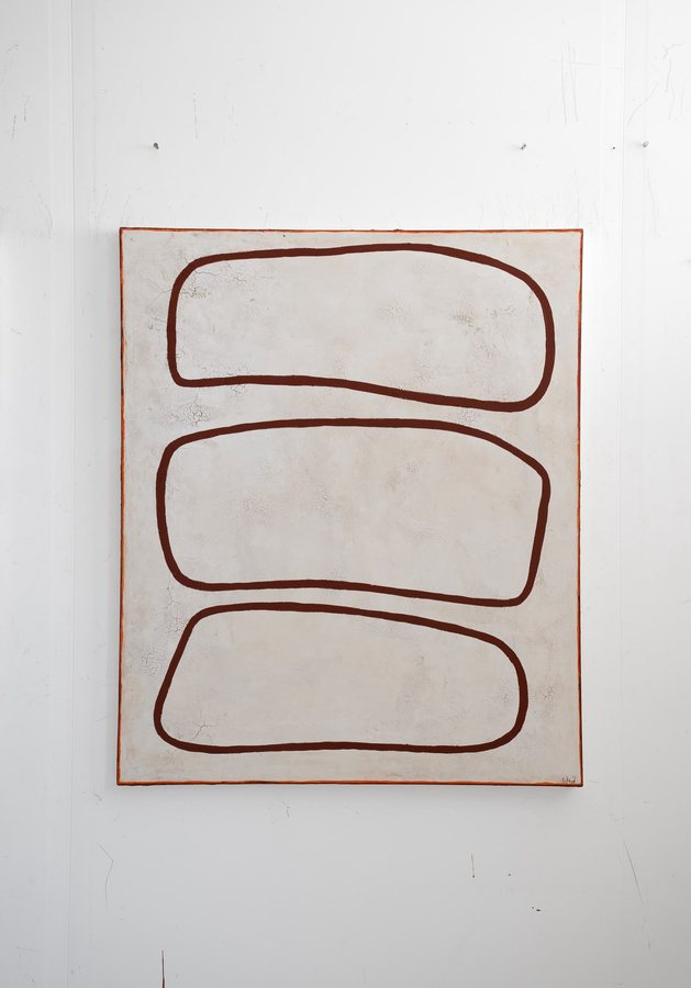 Come full circle, 2025, Lime paint | cold wax | oil paint | canvas