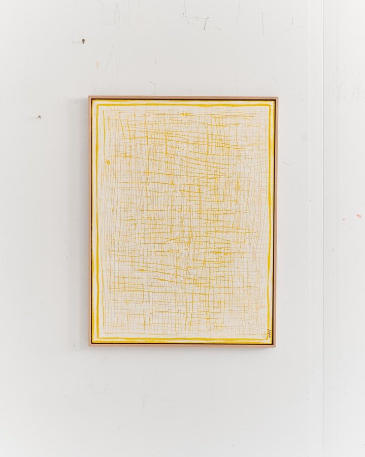Yellow brick road, 2025, Cold wax | acrylics | canvas