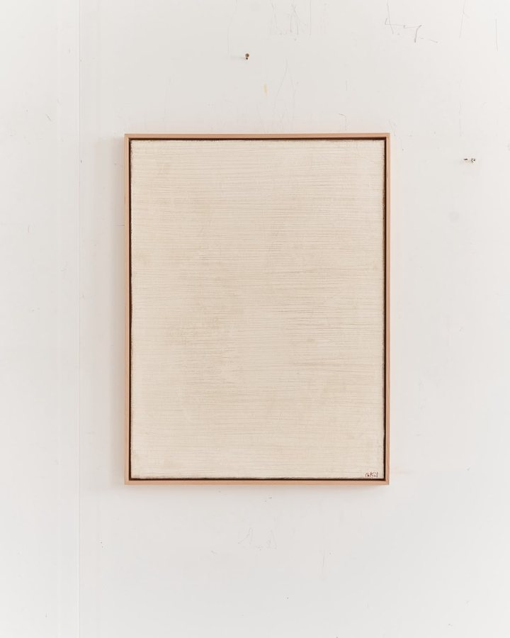 Come out of our shell, 2026, Cold wax | tarlatan | acrylics on wooden panel