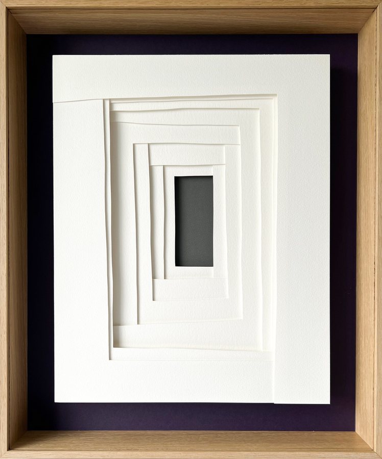 Refuge Series - Bower, 2025, Paper Sculpture | oak box frame