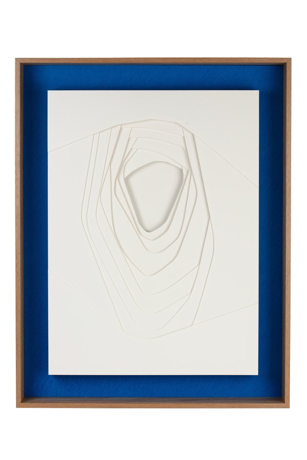 Refuge Series - Guardian 1, 2025, Paper Sculpture | oak box frame