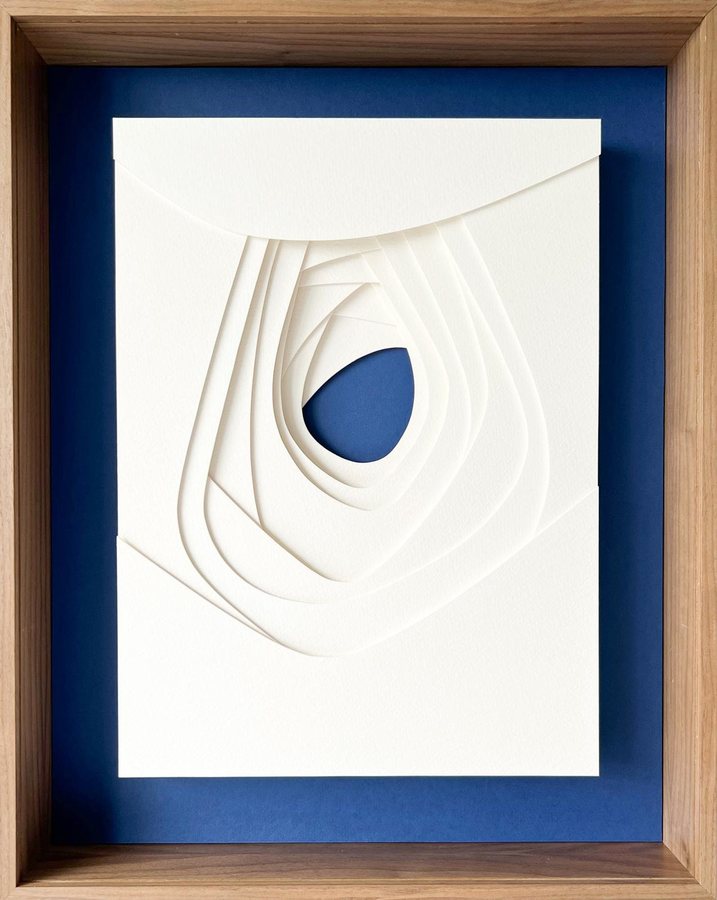 Refuge Series - Heaven, 2025, Paper Sculpture | walnut box frame
