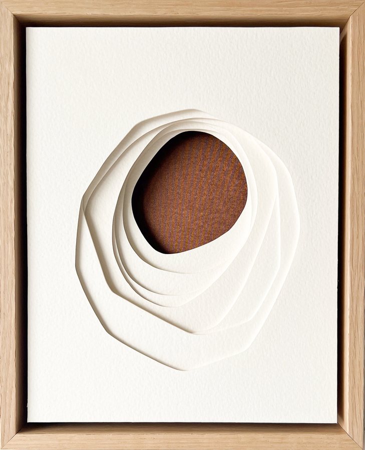 Element Series - Copper II, 2026, Paper Sculpture | oak frame