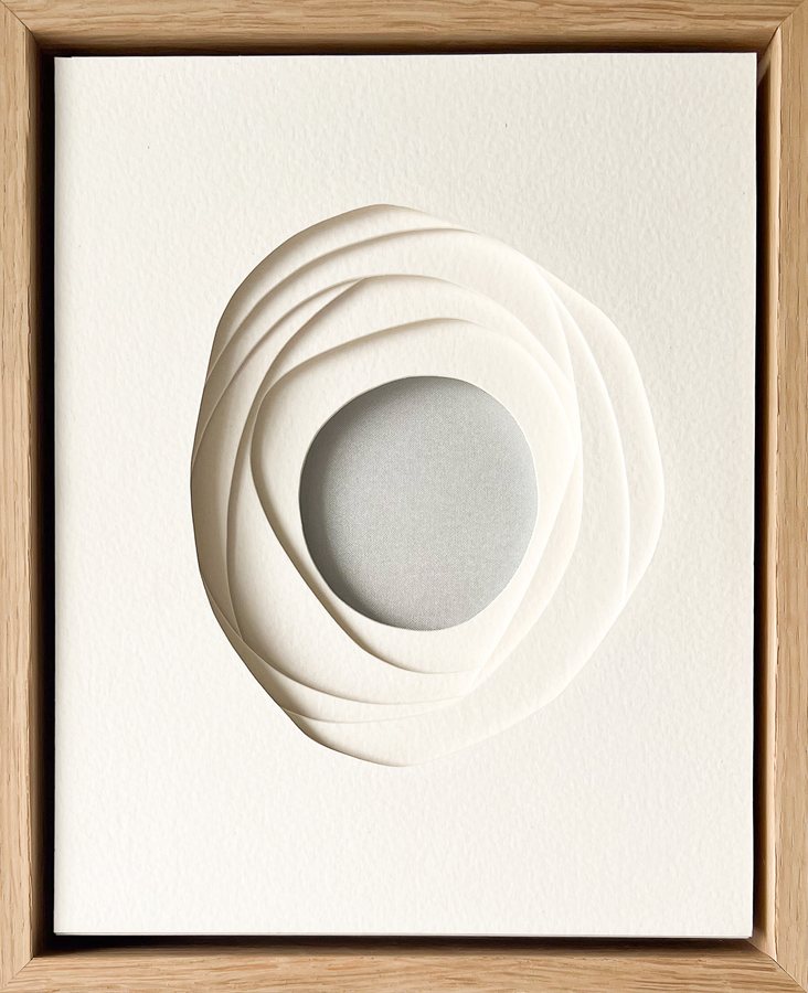 Element Series - Platinum II, 2026, Paper Sculpture | oak frame