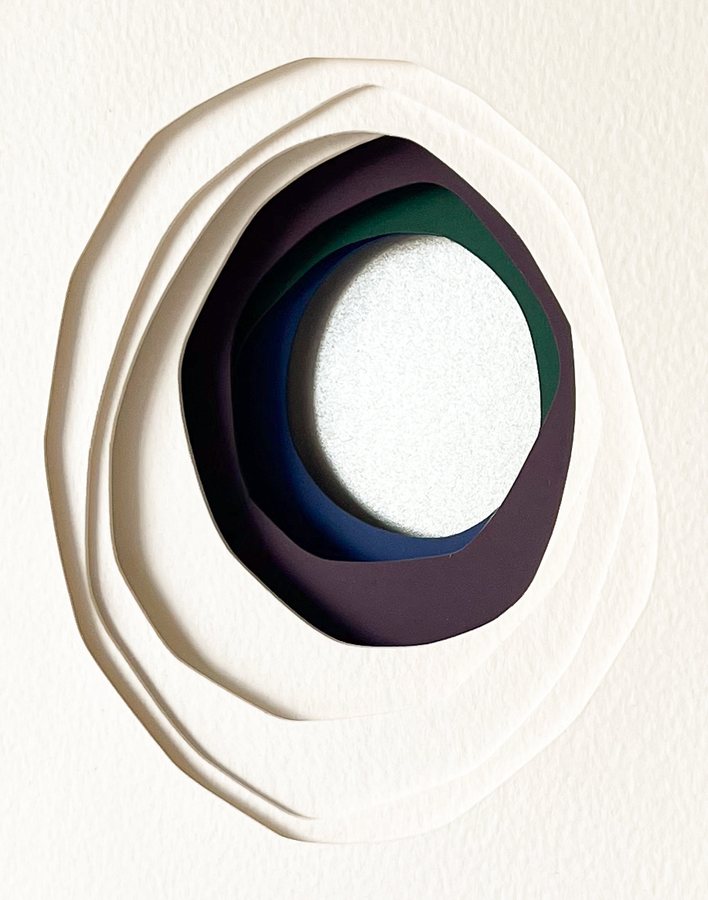 Element series - Tidal Moon I, 2026, Paper Sculpture | oak frame