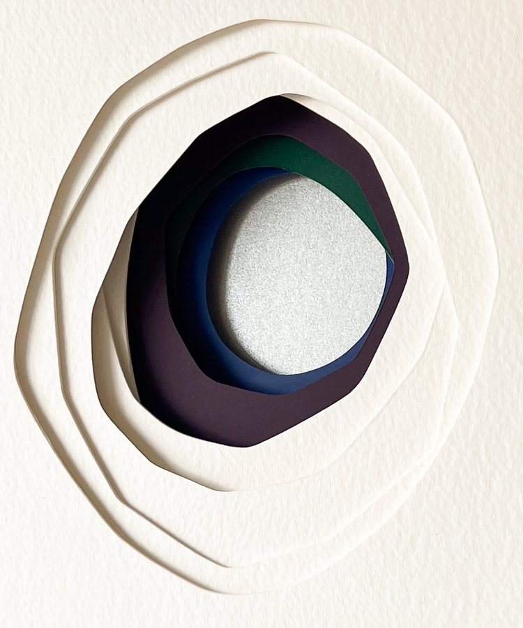 Element series - Tidal Moon II, 2026, Paper Sculpture | oak frame