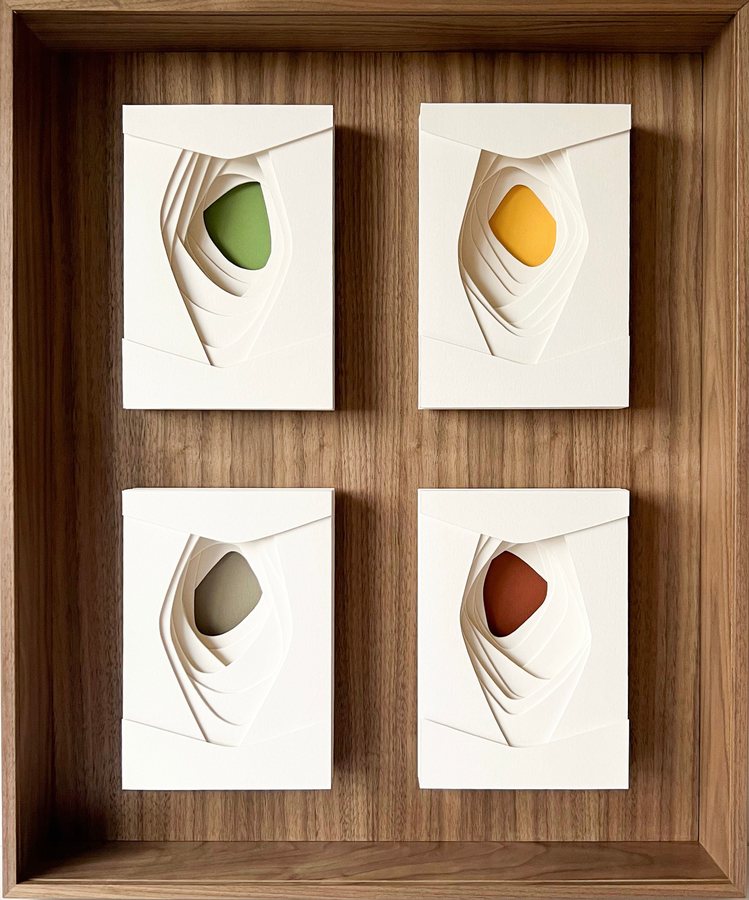 Equinox series: Four seasons II, 2026, Paper Sculpture | walnut box frame