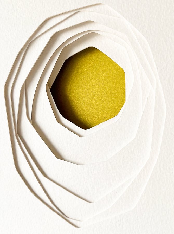 Gem Series - Citrine, 2026, Paper Sculpture | oak frame