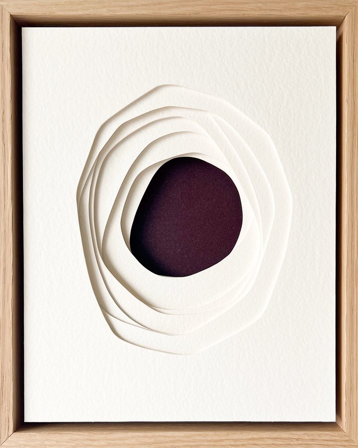 Gem Series - Garnet, 2026, Paper Sculpture | oak frame