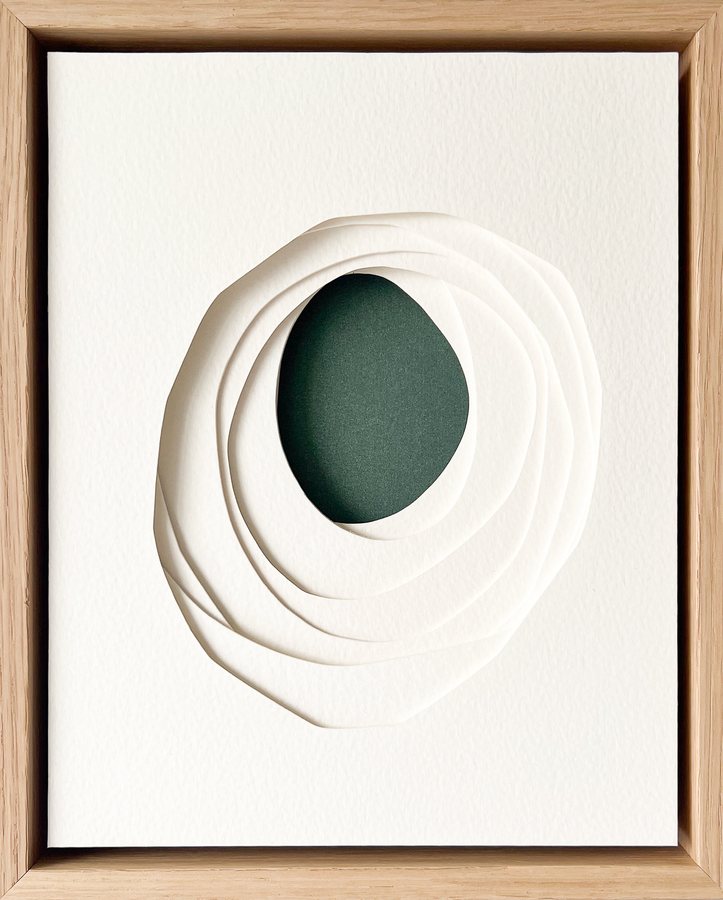 Gem Series - Jade, 2026, Paper Sculpture | oak frame