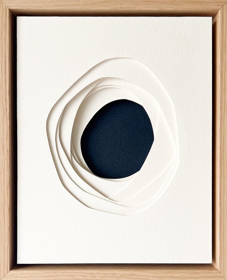 Gem Series - Midnight sapphire, 2026, Paper Sculpture | oak frame