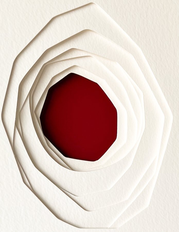 Gem Series - Ruby, 2026, Paper Sculpture | oak frame
