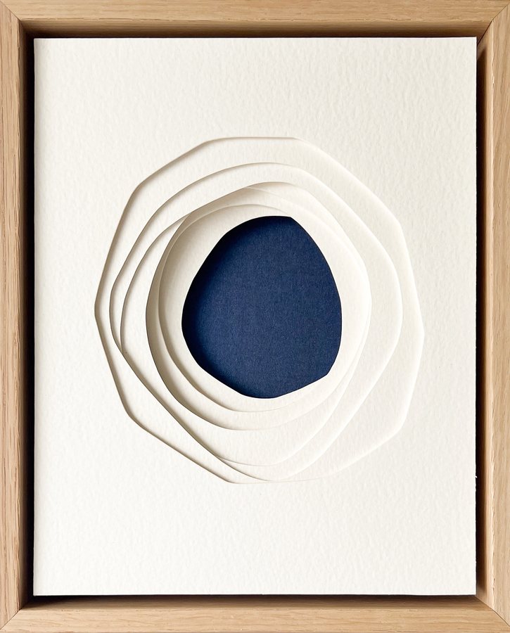 Gem Series - Sapphire, 2026, Paper Sculpture | oak frame