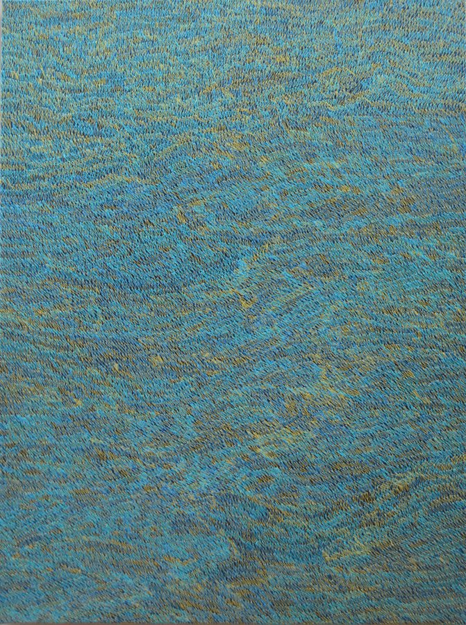 El azul del viento IX, 2025, Acrylic | thread embroidery | canvas