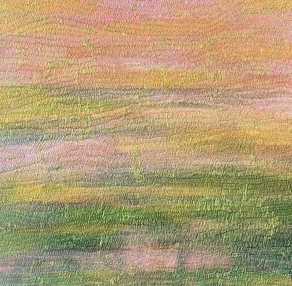 Viento de primavera I - Viento de primavera II, 2025, Acrylic | thread embroidery | canvas