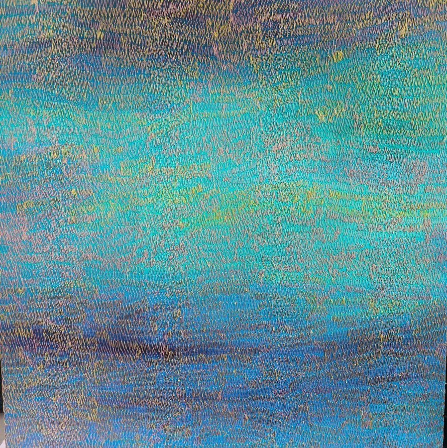 Viento marino I - Viento marino II, 2025, Acrylic | thread embroidery | canvas