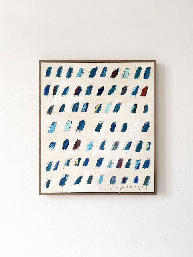 Navy dots, 2025, Acrylics on canvas