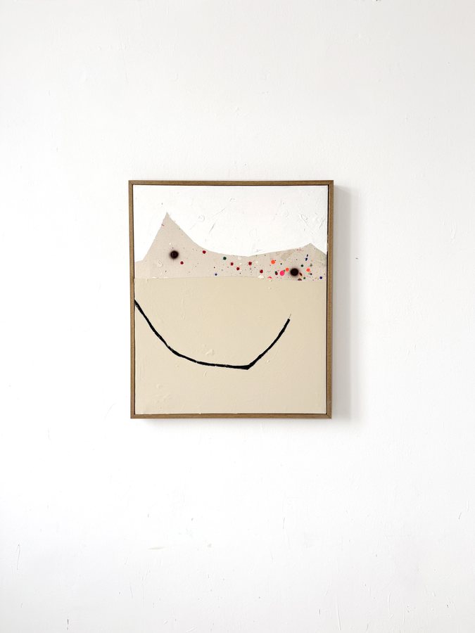 Happy stardust, 2026, Mixed media on raw canvas