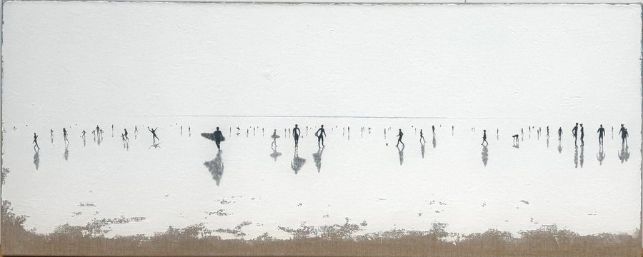 Shadows on Sand - Surfers dream II, 2026, Oil in Belgian linen