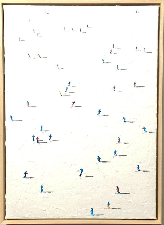 Shadows on White -Slopes II, 2026, Oil in Belgian linen