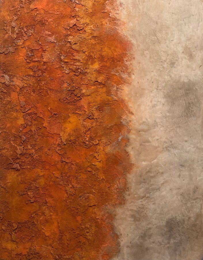 Emana, 2025, Mixed media | pigments | black american box