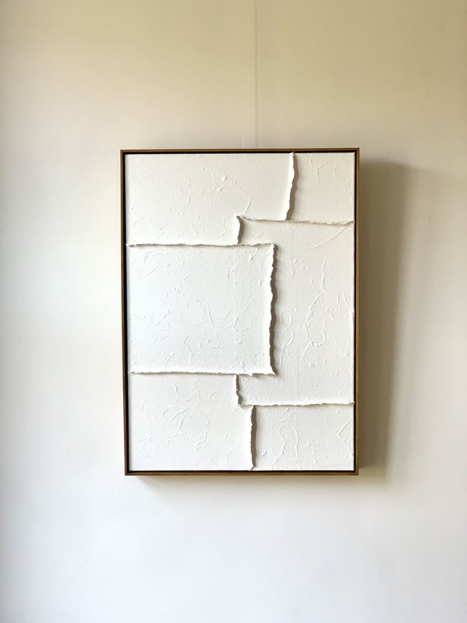 Clarté, 2023, Handmade linen paper | natural paint | canvas