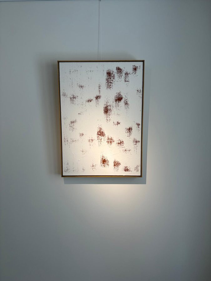 Pixels, 2023, Handmade linen paper | natural paint | canvas
