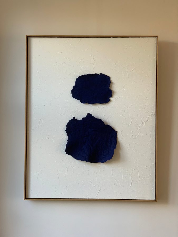 Argilla noctis, 2025, Handmade linen paper | natural paint | canvas