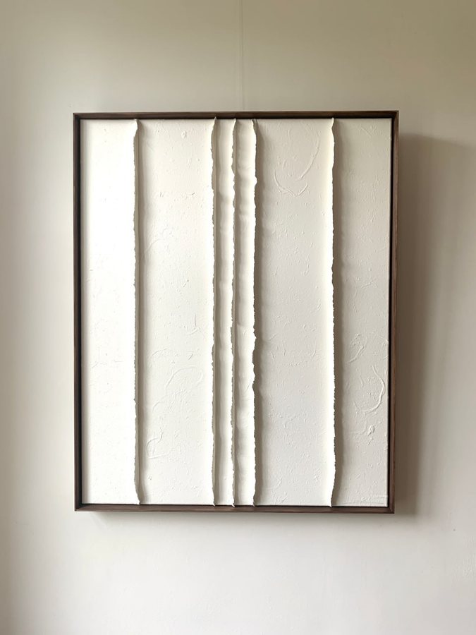 Chant de papier, 2025, Handmade linen paper | natural paint | canvas