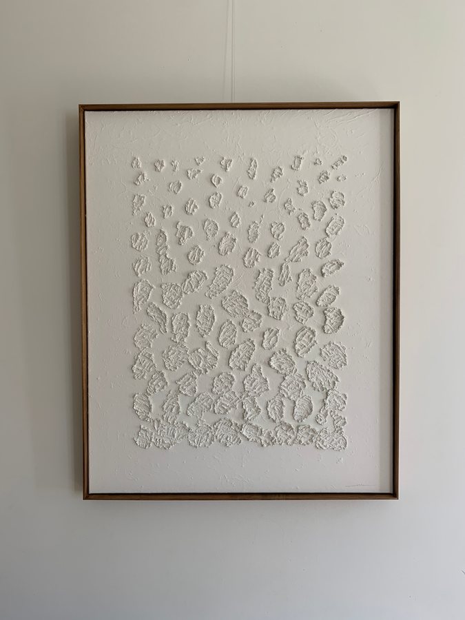 Escuma, 2025, Handmade linen paper | natural paint | canvas