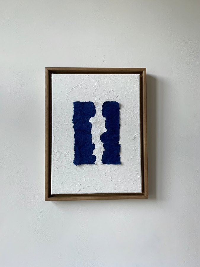Flow 01, 2025, Handmade linen paper | acryl ink | natural paint | canvas
