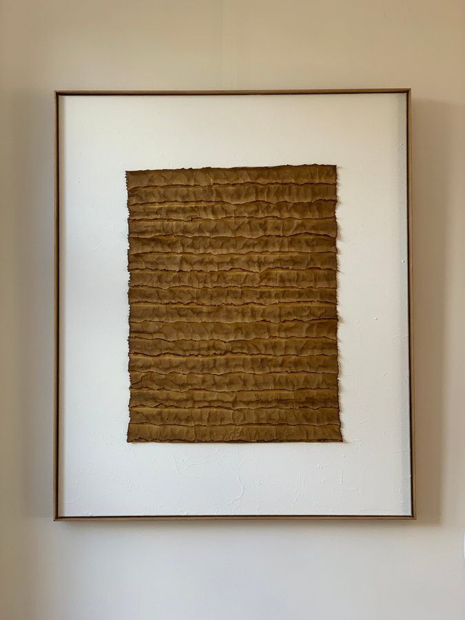 Lux temporis, 2025, Handmade linen paper | natural paint | canvas