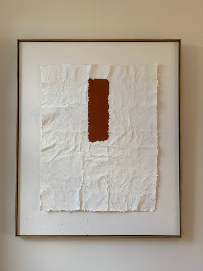 Rubra lux, 2025, Handmade linen paper | natural paint | canvas