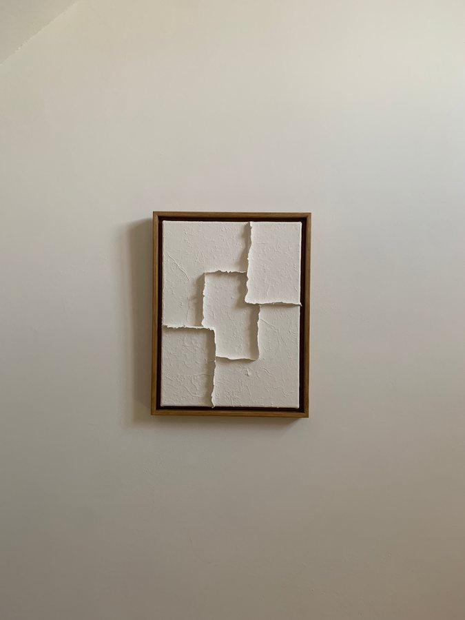 Superpositio 01, 2025, Handmade linen paper | natural paint | canvas