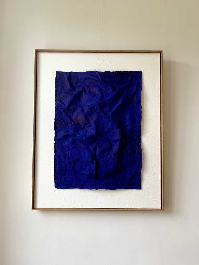 Au coeur des abysses, 2026, Handmade linen paper | natural paint | canvas