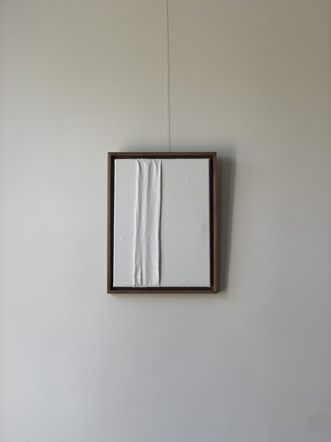 Drap de papier II, 2026, Handmade linen paper | natural paint | canvas