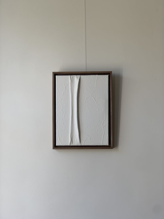 Drap de papier III, 2026, Handmade linen paper | natural paint | canvas