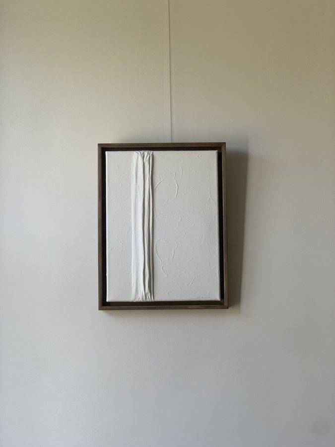 Drapée, 2026, Handmade linen paper | natural paint | canvas