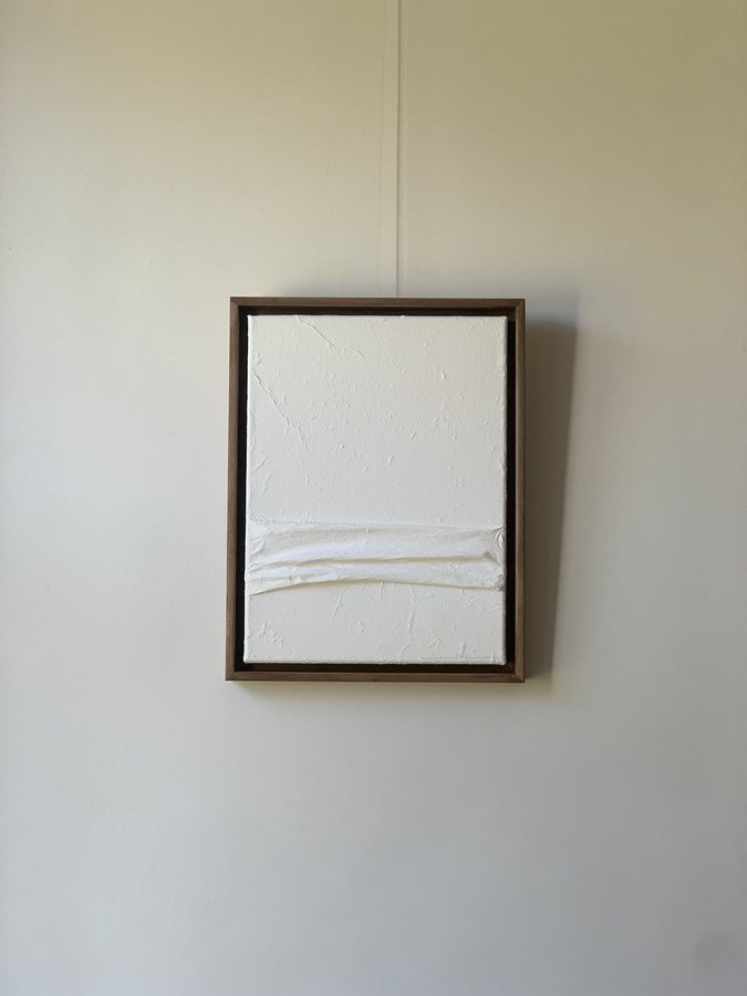 Drapée II, 2026, Handmade linen paper | natural paint | canvas