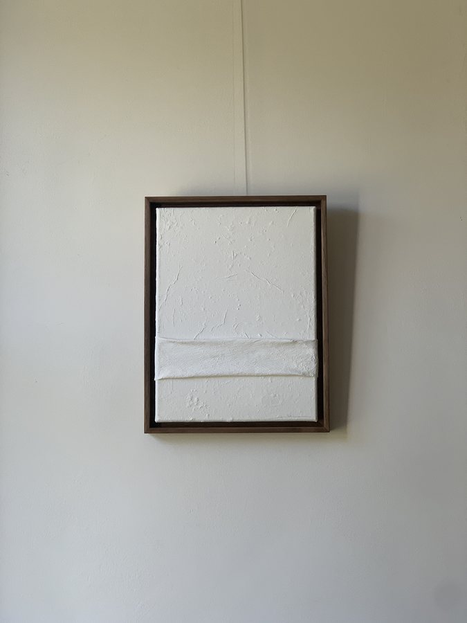 Drapée III, 2026, Handmade linen paper | natural paint | canvas