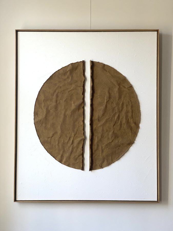 Echo de lumière IV, 2026, Handmade linen paper | natural paint | canvas