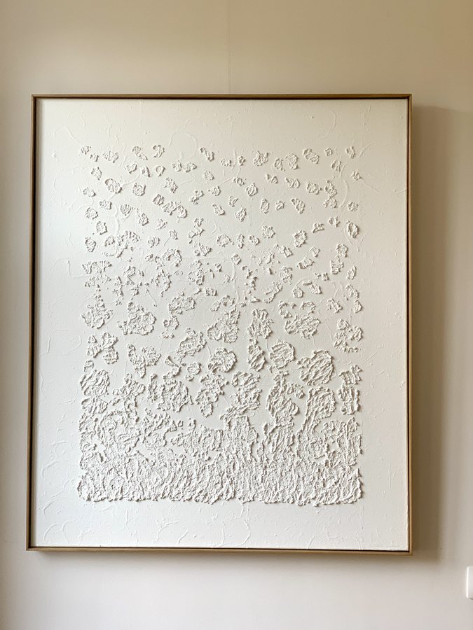 Ecume II, 2026, Handmade linen paper | natural paint | canvas