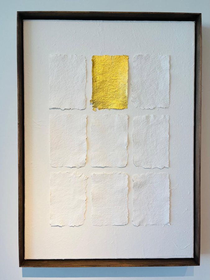 Elégance II, 2026, Handmade linen paper | natural paint | canvas
