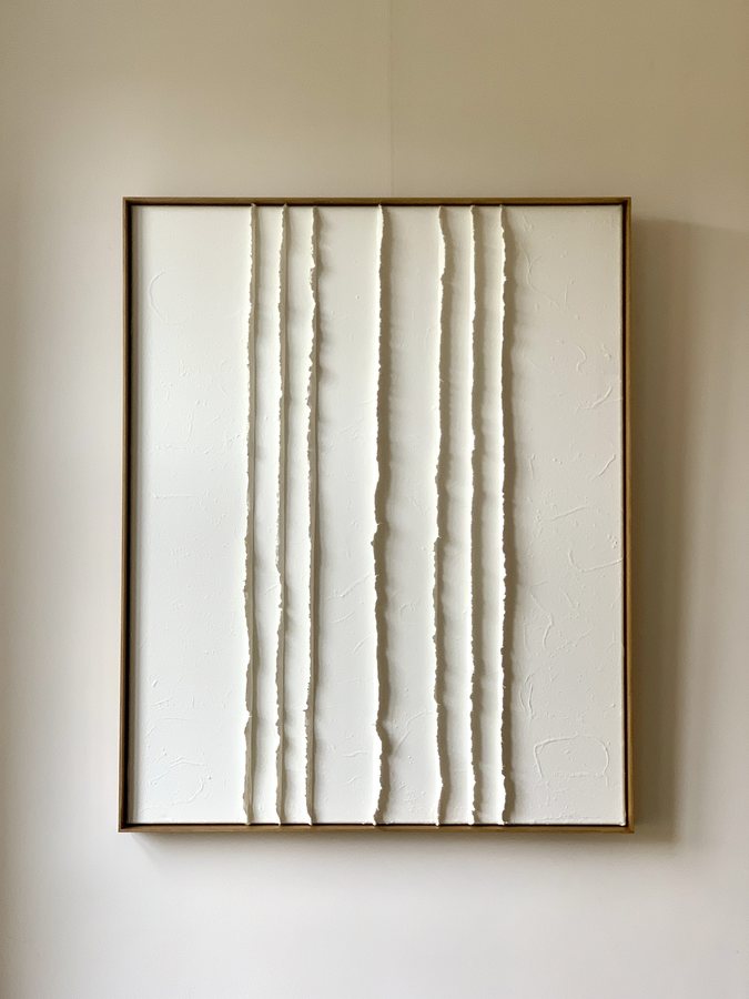En rythme VI, 2026, Handmade linen paper | natural paint | canvas