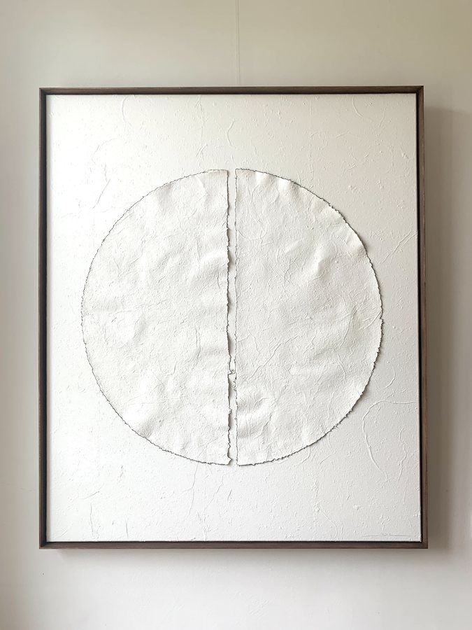 Harmonie des pôles, 2026, Handmade linen paper | natural paint | canvas