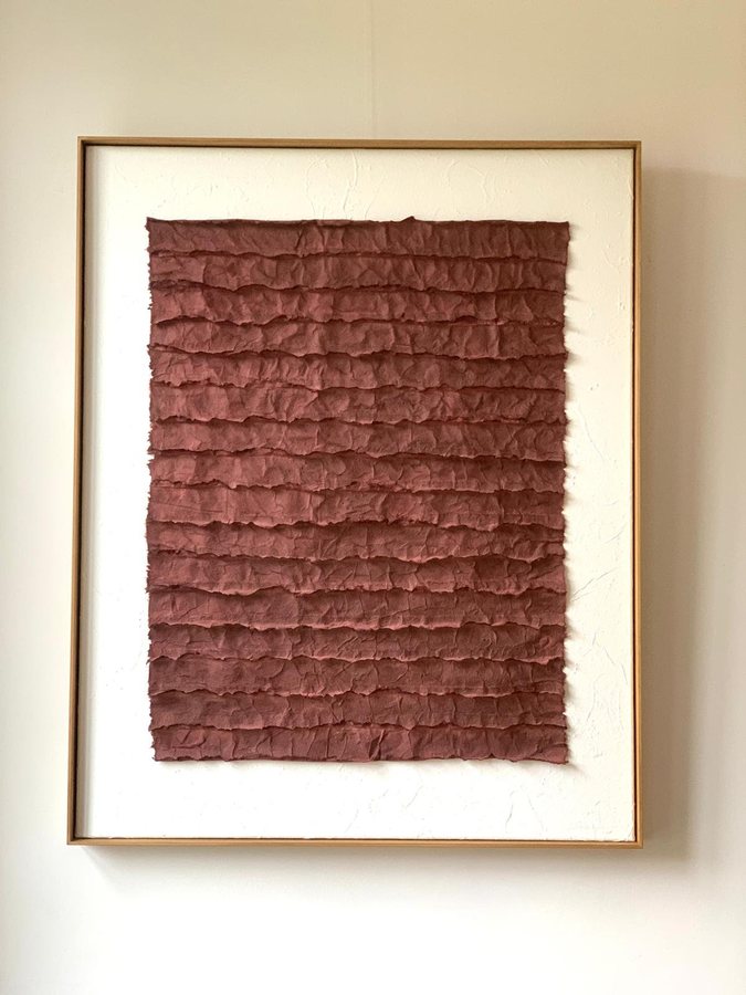 Hortense, 2026, Handmade linen paper | natural paint | canvas