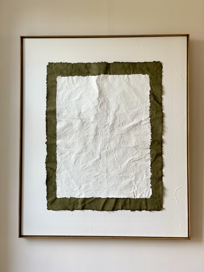 Lisière, 2026, Handmade linen paper | natural paint | canvas