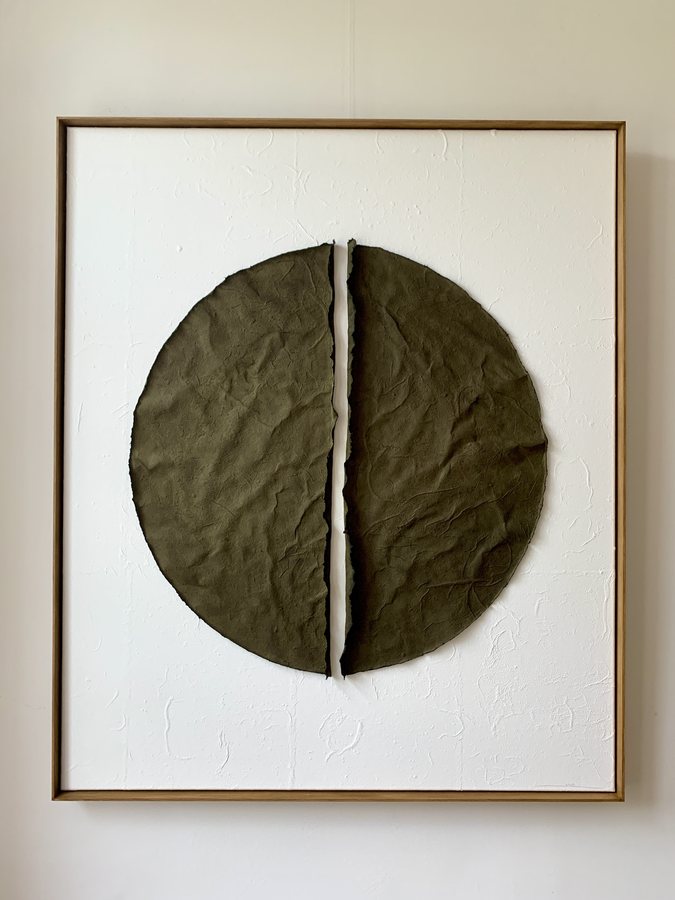 Polarités VI, 2026, Handmade linen paper | natural paint | canvas