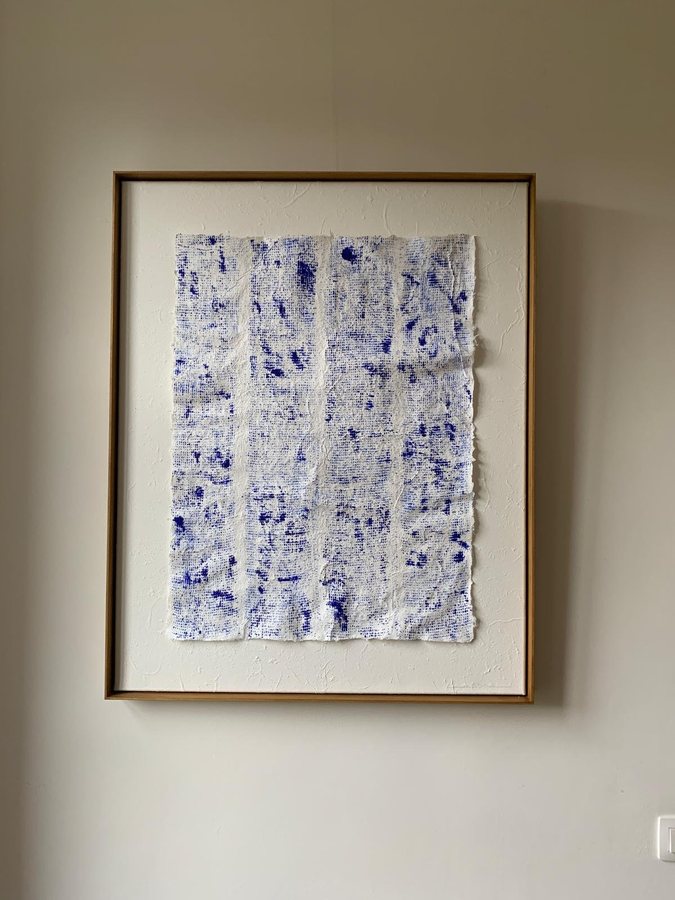 Rosée matinale, 2026, Handmade linen paper | natural paint | canvas